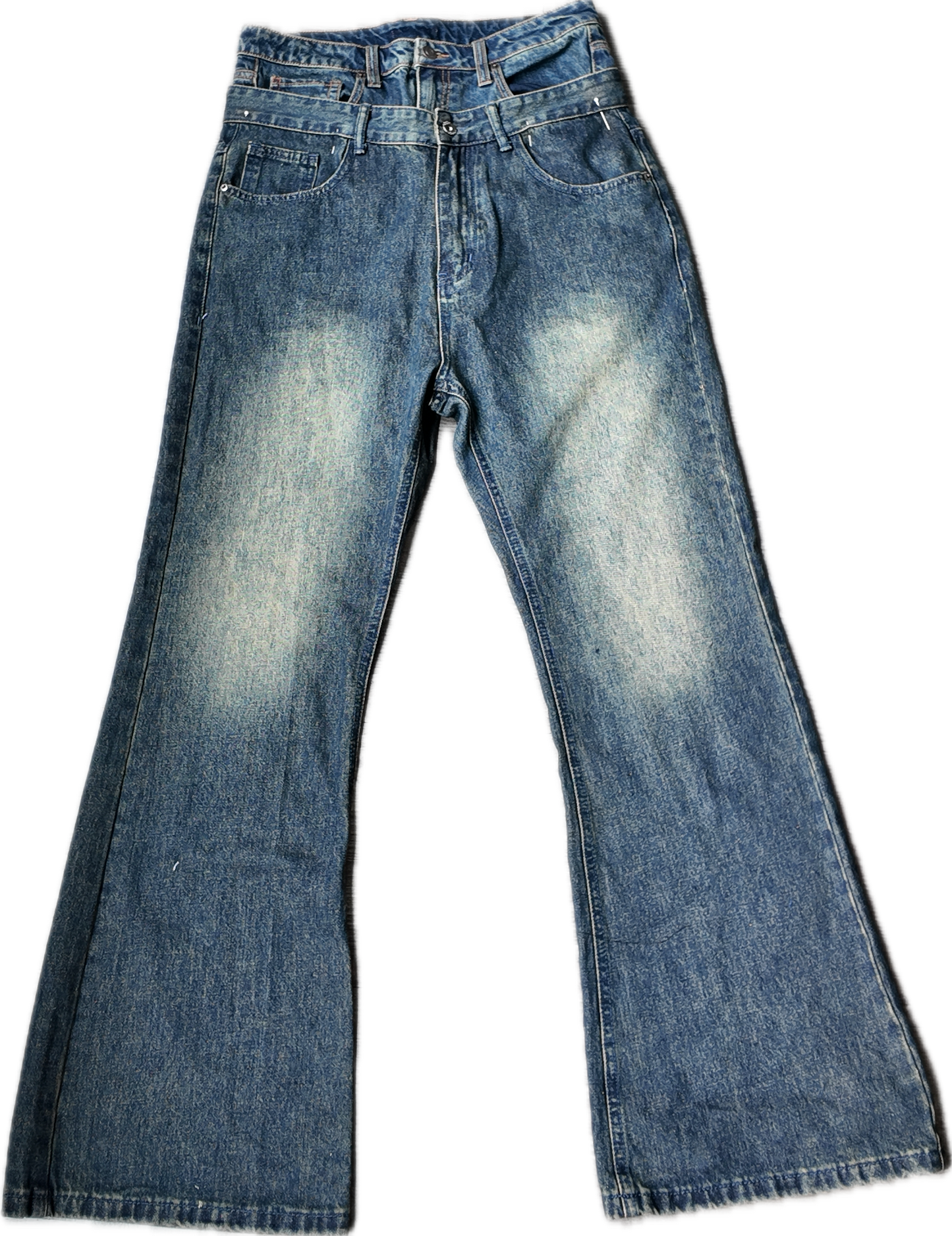 Double waisted flared jeans