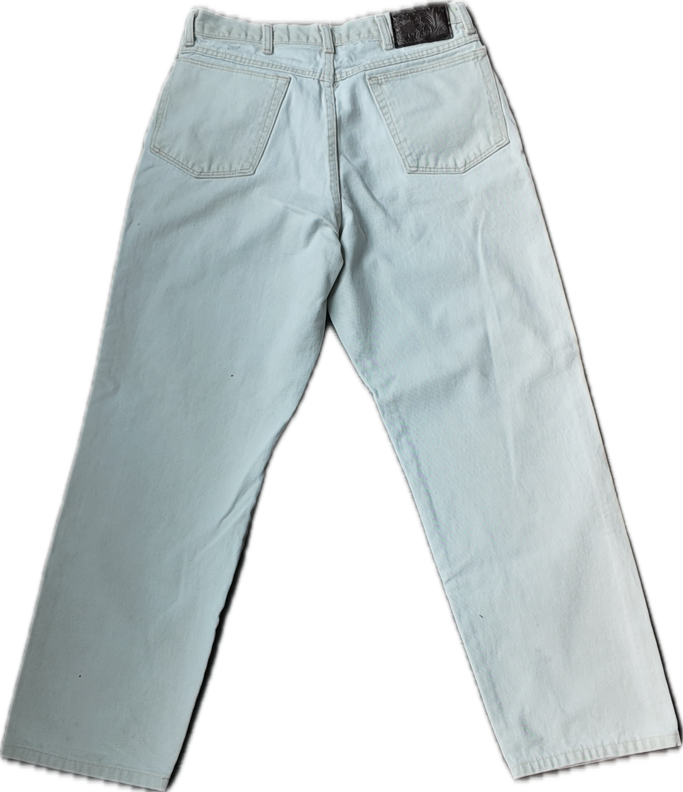 Leather pocket jeans