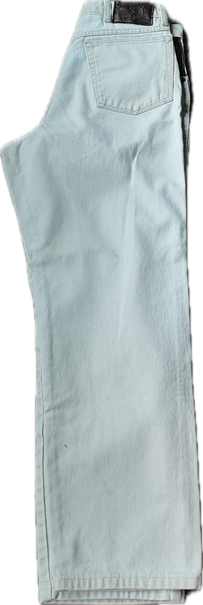 Leather pocket jeans