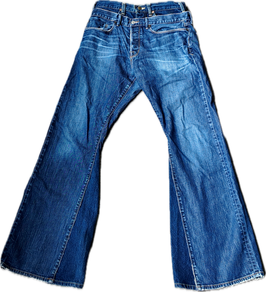 Double waisted flared jeans