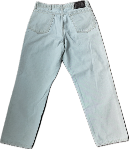Leather pocket jeans