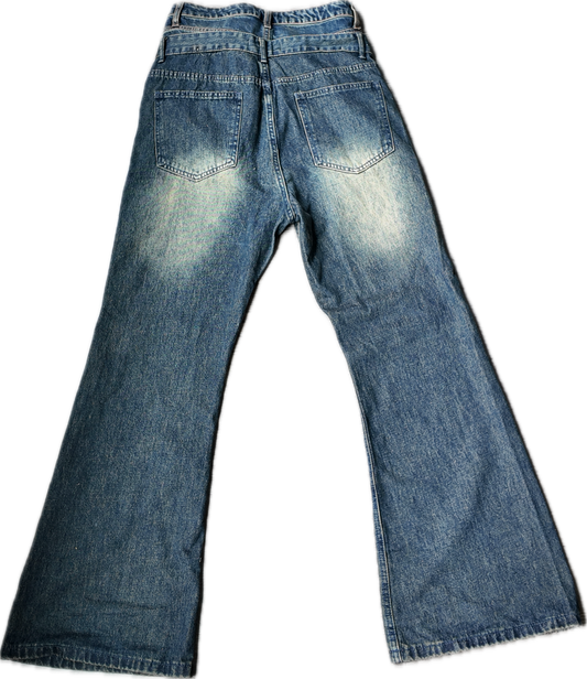 Double waisted flared jeans