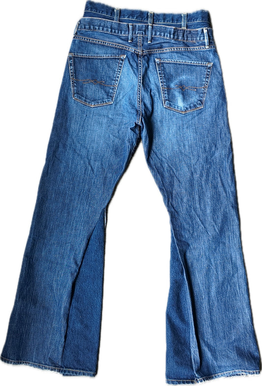 Double waisted flared jeans